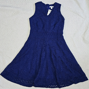 NWT Charter Club Blue Lace Fit & Flare Blye Sleeveless Dress